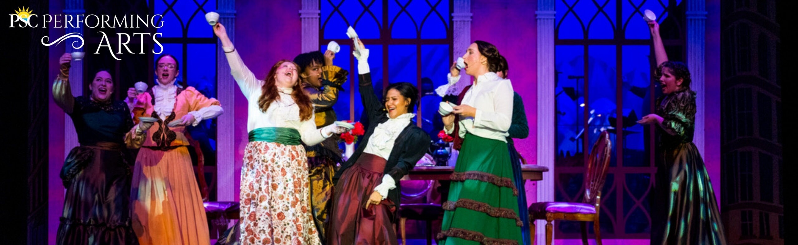 unsinkable-molly-brown-hero Students on stage performing Unsinkable Molly Brown.